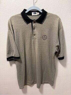 Vintage Haley PGA Embroidered Short-Sleeve Polo in Beige and Black Men’s Medium